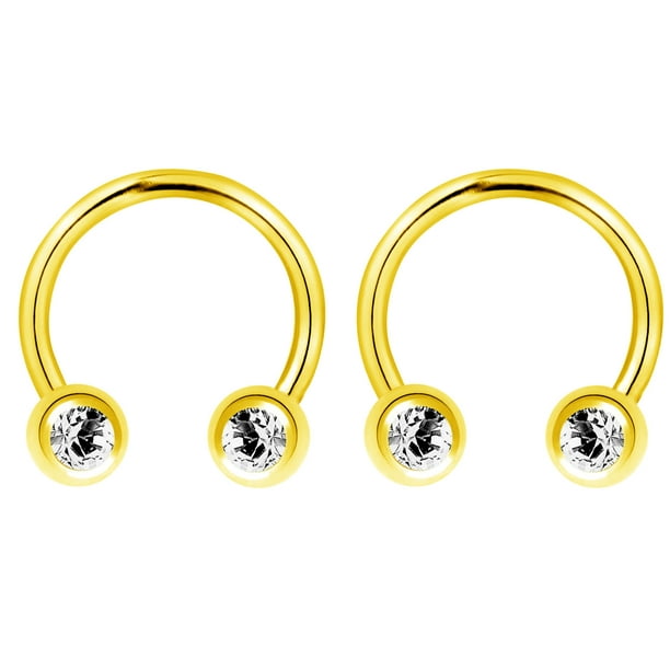 Horseshoe Nipple Piercing Ring Jewelry 14g Surgical Steel 1/2" CZ Horseshoe Nipple Piercing Ring Jewelry 14g Surgical Steel 1/2" CZ